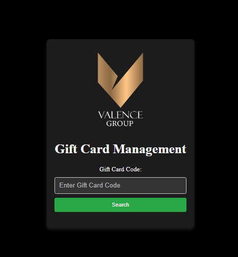 GiftCards Management Portal- (Soon to be integrated into Loyalty App). screenshot